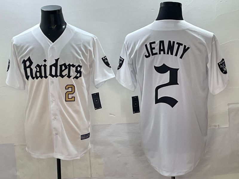 Men 2025 Oakland Raiders #2 Jeanty white 6th generation Joint Name Nike Limited NFL Jersey style 03